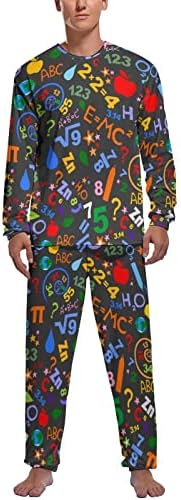 Fórmulas de Matemática Ciência Paijama masculino Conjunto de roupas de dormir clássicas de manga comprida