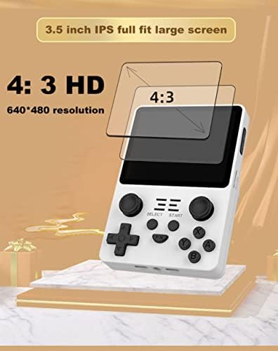 Console de jogos portátil RGB20S Powkiddy, tela IPS de 3,5 polegadas, 10000 jogos embutidos, 2,4g 5g Wi-Fi, PS1/PSP/GBA/GBC/BIN/FC/MD,