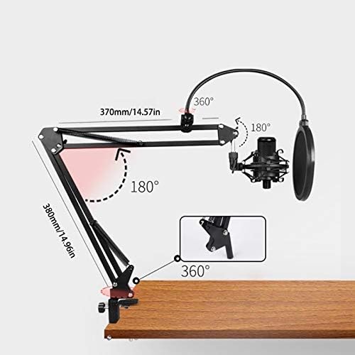 TWDYC Condenser Microfone Mic Mic Suspension Stand e Table Monting Clamp Kit Live Broadcast Suport para Broadcasting Room