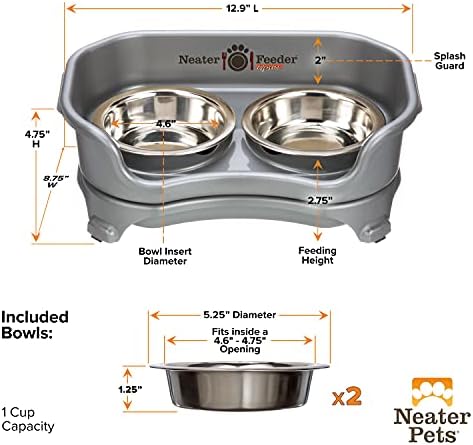 Alimentador de mais alimentador de gatos - alimentador de animais à prova de bagunça com alimentos de aço inoxidável