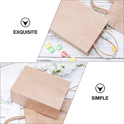 Sacos de papel marrom marrom de cabilock marrom com alças Kraft Paper Shopping Sacks Wrappers Party Favor Sacag