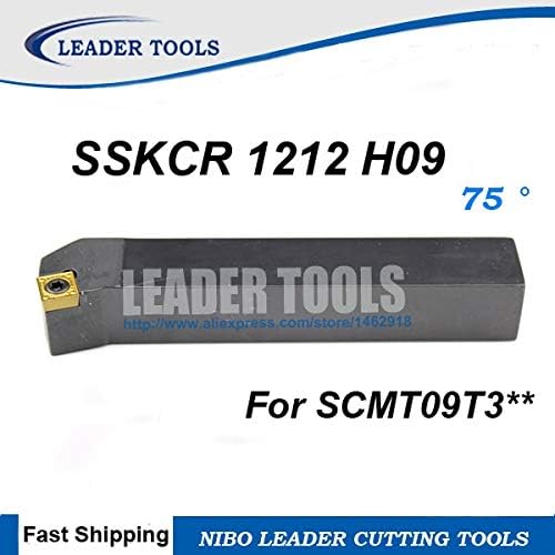 FINCOS SSKCR 1212 H09 CNC Turning Tool Tolder, 12 * 12 * 100mm Ferramentas de torneamento externo, ferramenta de corte de torno de 75