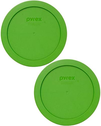 Pyrex 7201 -PC Green redonda redonda de plástico de armazenamento de alimentos tampa de substituição, feita nos EUA - 2 pacote