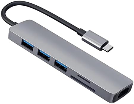 KXDFDC Tipo -C Hub para -Adaptador compatível 4K 3 USB C Hub com TF Security Digital Reader Slot para Pro