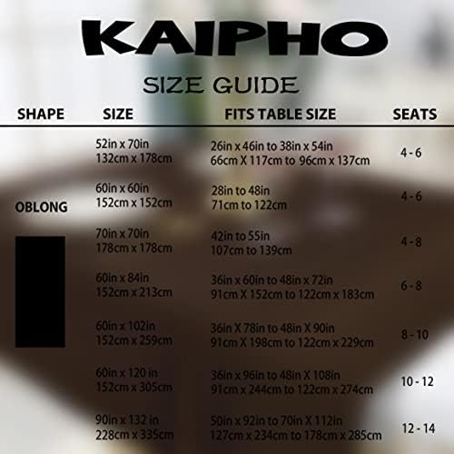 Toca de mesa retângulo marrom KAIPHO Tala de mesa resistente à mancha à prova d'água Tanta de mesa livre de rugas 210gsm