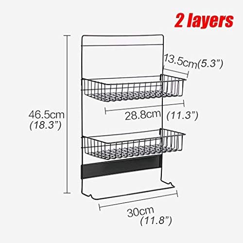 WJCCY Refrigerator Rack da prateleira lateral do lado da parede lateral, 2 camadas Multifuncional Cozinha Suprimentos de cozinha