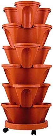WGWIOO STANCE PLANTADORES DE PANTADORES DE 6 camadas empilhando vasos de plantio de morango, vasos de jardinagem empilháveis