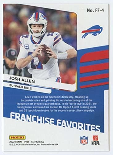 2022 Favoritos de franquia Panini Prestige 4 Josh Allen Buffalo Bills NFL Football Trading Card