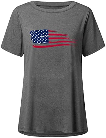 4 de julho American Flag Tunics for Women Barriga escondida camiseta Camise