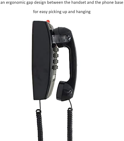 N/A Phone de parede com fio Analog Antigo telefone da escola com cordão Telefone montado na parede rotativo vintage com campainha