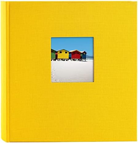 Álbum de fotos Goldbuch com recorte de janelas, papelão, amarelo, 30 x 31 cm