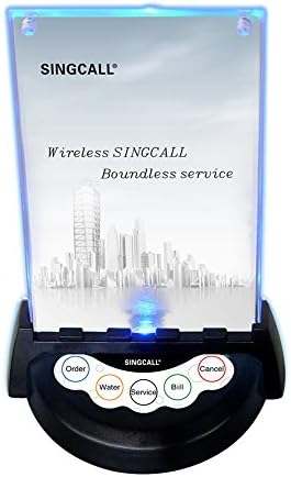 Sistema de chamadas de serviço sem fio SingCall, para cafe hotel pub, botão sem fio pager, luz monocromática, pager de 5 botões não pode ser usada sozinha