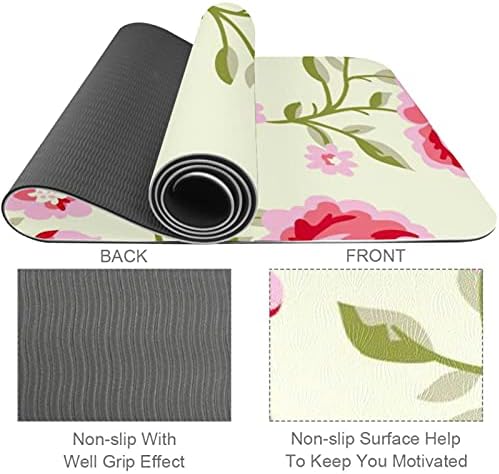 Siebzeh Flowers Padrão premium grossa de ioga mato ecológico saúde e fitness non slip tapete para todos os tipos de ioga de exercício e pilates