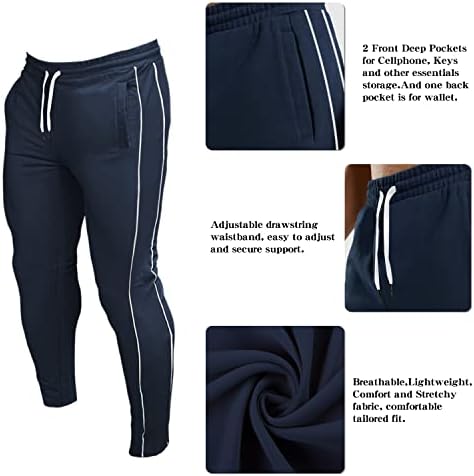 Calças de ginástica de calça de ginástica casual de Everworth Men Gym Confortável calça de moletom de moletom com bolsos abertos profundos