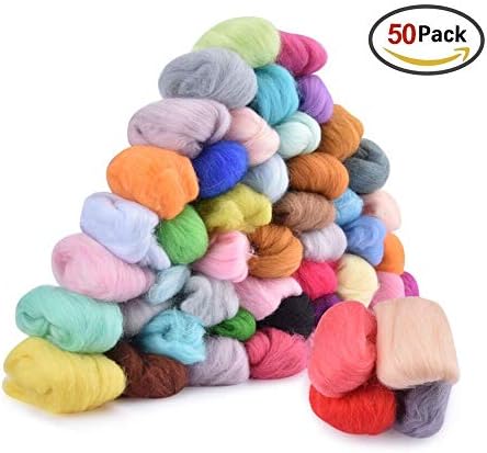 50 coloridas 150g Felting Lool Conjunto de lã itinerante Ficla Feltidhworkwork Material de tecido de tecido manual de lã para pequenos brinquedos