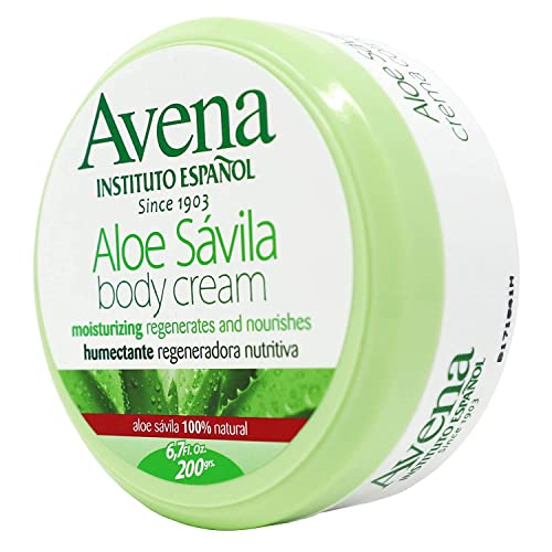 Avena Instituto Español Aloe Savila Creme corporal, hidratante, regenera e nutre, 2 pacote de 6,7 fl oz cada, 2 frascos