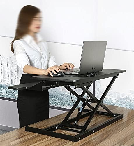 Conversor de mesa em pé de duas camadas Gumrix para monitor e acessórios, altura ajustável Sit Stand Desk, Riser