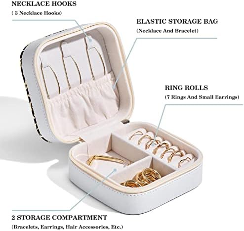 Mini Jóias portáteis de viagem Caixa de joias para anel, pendente, brinco, caixa de organizador de colar, presentes de