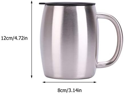 Doitool 1pc Campa dupla caneca de água aço inoxidável jarra de cerveja portátil xícara de café prata