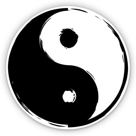 Yin yang clássico bonito preto e branco asiático - adesivo de vinil de 12 decalque à prova d'água