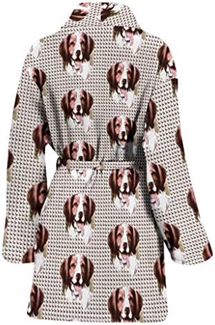 Brittany Dog Pattern Print Fomen's Bath Robe