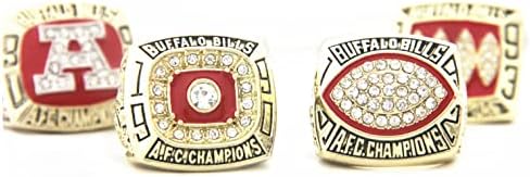 Jorkebi Kelly Buffalo 1990 1991 1992 1993 Bills Football Champions Champions Ring World Championship com Box de madeira para infantil