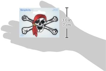 Wrights Iron-on Appliques-Pirate Skull 1-3/4 x1-1/2 1/pkg