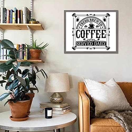 Bíblia Verse Wood Framed Sign Sign Citação Motivacional Coffee dizendo café fresco de café servido diariamente Vintage Wood Picture
