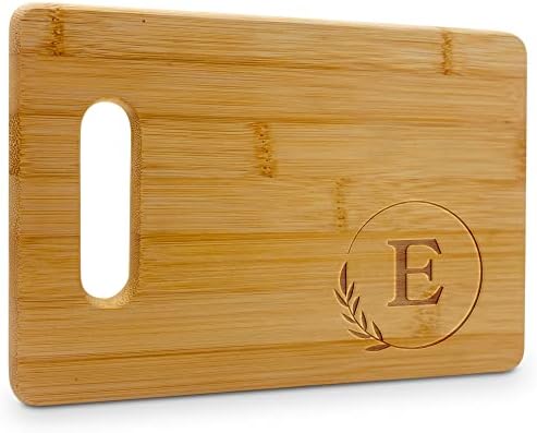 Nas placas de corte monogramas de Rox - 9 ”x 12” A a Z Placa de bambu gravado personalizada - grande tábua de madeira personalizada