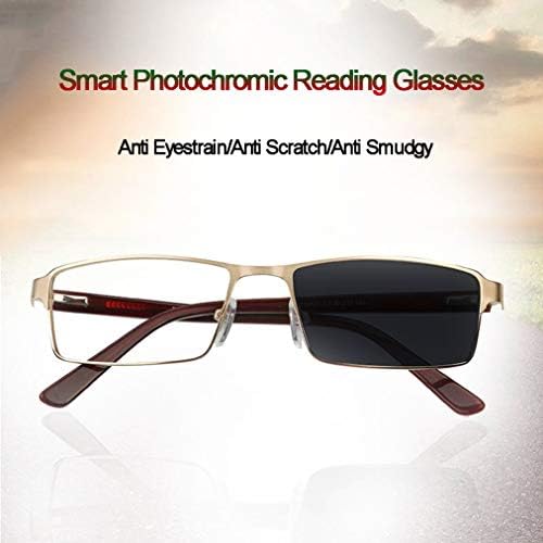 Óculos de leitura de ouro da moda Horv para homens, óculos de sol fotochrômicos, óculos de mudança de cor inteligentes,