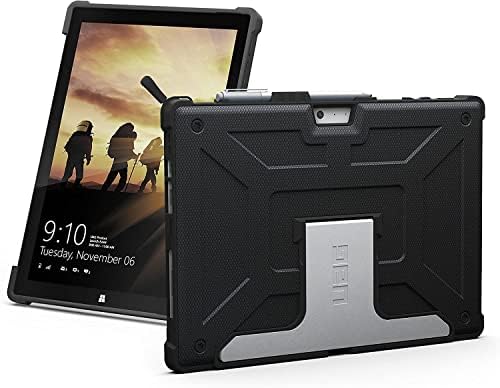 Urban Armour Gear UAG projetado para o Microsoft Surface Pro 7 Plus, Pro 7, Pro 6, Pro 5th Gen, Pro 4 Feather-Light Rugged [Black] Stand Drop Military Drop Tested Case