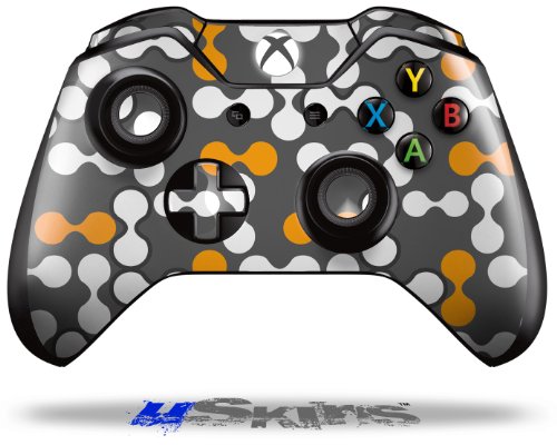 Wapptorskinz Decalpe Style Vinyl Skin Wrap Compatível com o controlador sem fio Xbox One Original Locknodes 04 Orange