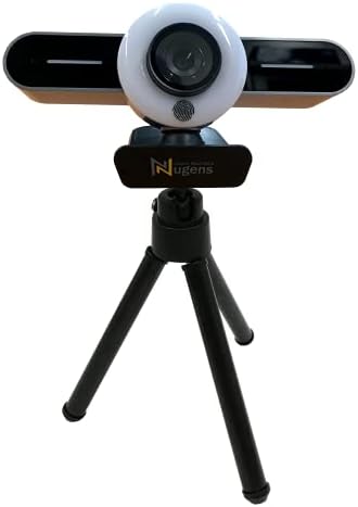 NUGENS 1080P Webcam com luz de anel, funciona muito bem com o CamswitcherPro, compatível com MacBook & Windows