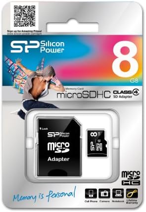 Silicon Power 4 GB MicrosDHC Classe 4 Card de memória flash com adaptador SD SP004GBSTH004V10-SP