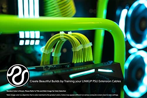 LINKUP - AVA 50cm Extensão de cabo PSU Manga a Mod GPU PC PC com kit de pente de pente | 1 x 24 p | 2 x 8 p cpu | 2 x 8 P GPU Conjunto