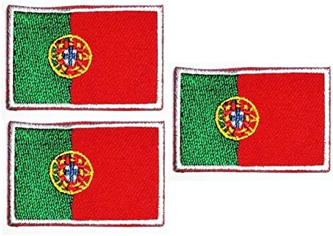 Mini Country Portugal Flag Set. Patches Portugal nacional bandeira nacional manchas táticas de crachá bordadas na jaqueta de costura acessória de adesivo