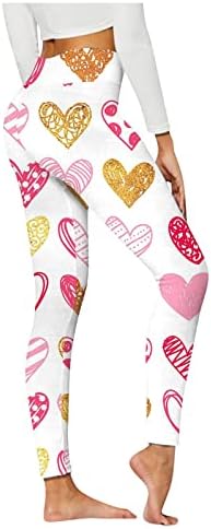Leggings do Dia dos Namorados para mulheres de cintura alta Love sem costura Impressão de ioga Ponta de ioga Treino