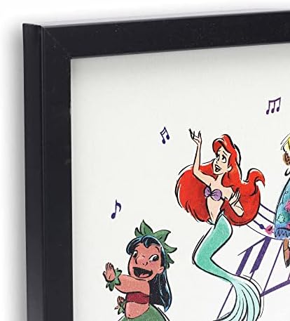 Marcas de estrada aberta Disney 100 anos de música e maravilha decoração de parede de madeira emoldurada - grande arte