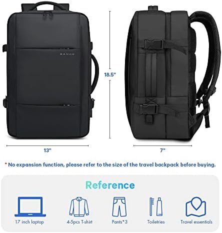 Mochilas Bange 28L Travel, mochila de mão expansível do Weekender Expandível para aviões, laptop à prova d'água de 17,3 polegadas