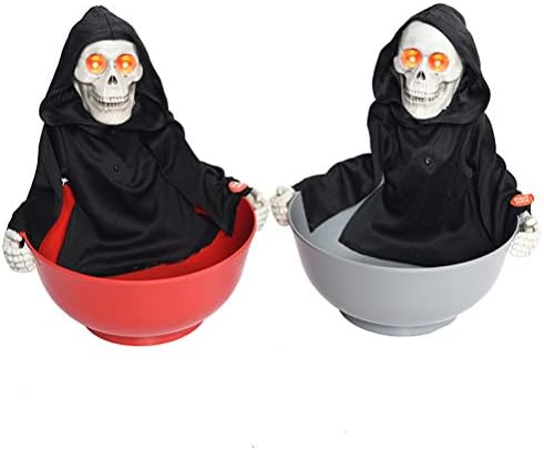 Soimiss Halloween Growing Candy Dish Skull Festival Festival Horror Head Sound Making Toys Haunted House Decoration adereços sem