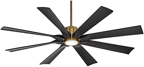 POSTINI EURO Design 60 Defender Modern Outdoor Teto Fan com LED Light Remote Remote Remote Brass Braste Matte Black