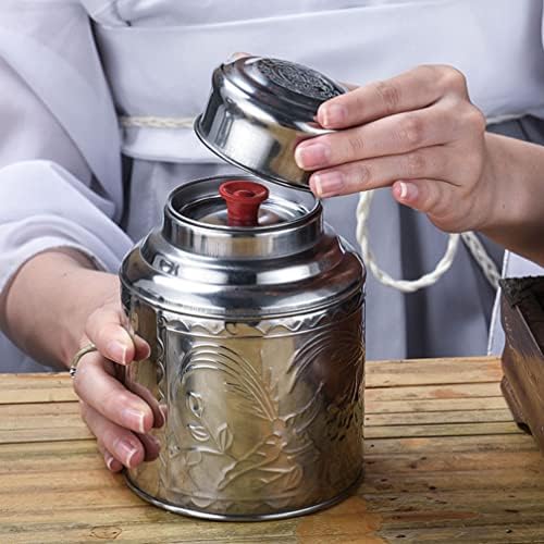 Doitool Aço inoxidável Aeronaves de chá de chá: Jarra de gotas seladas de cozinha Lata de lata de chá com pálpebras duplas