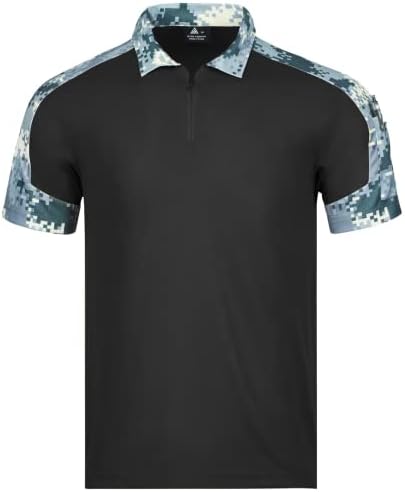 Camisas táticas de Zity para homens camisas de golfe militares de manga curta com colares de camiseta do exército