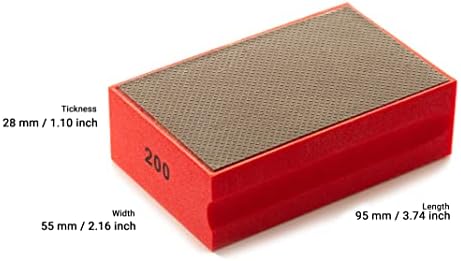4 Pads Conjunto - Grits 60, 200, 400, 600 - Diamond Hand Pads Lixing Blocks para suavização, bordas e polimento