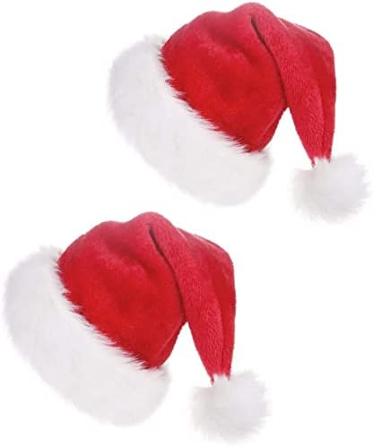 2 PCs Chapéus de Natal, Unissex -Adult Sapta de Papai Noel, chapéu de férias de Natal para adultos wowen homem, espetáculo