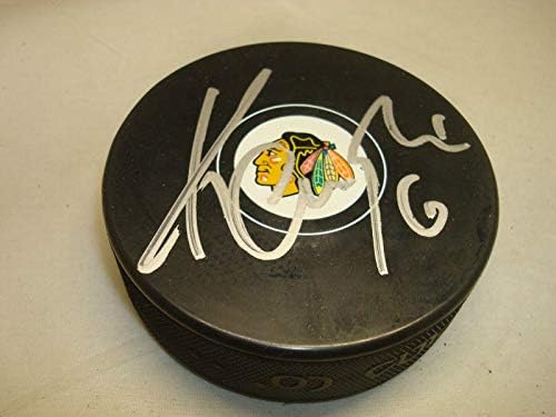 Michael Kempny assinou o Chicago Blackhawks Hockey Puck autografado 1b - Pucks autografados da NHL