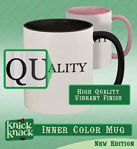 Presentes de Knick Knack Boujee - maçaneta de cor cerâmica de 11 onças e copo de caneca de café interno, preto
