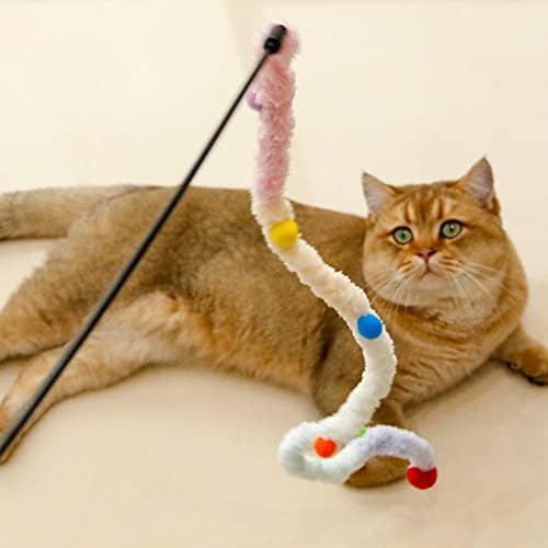 Lamphle Cat Wand Toy Toy Wand Handeld Handle Longa Plagur Ball Toy Toy Wand Teaser Cat Toy Stick Stick Toys para gatos internos