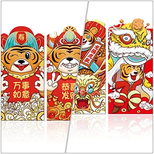 Operitacx Chinese Red Envelopes 12pcs 2022 Chinês Hongbao Ano Novo Pacotes Vermelhos 2022 Envelopes de Ano Novo Ano Novo Stufo