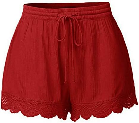 Shorts para mulheres soltas fit s-5xl alta cintura elástica renda de cordão sexy sexy running exercitiese calça de moletom